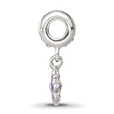 SS Reflections Preciosa Crystal Purple Enamel Dangle Flower Bead